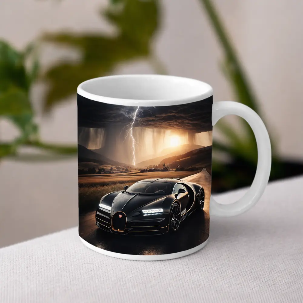 Bugatti La Voiture Noire Thunderstorm Road – Mugs