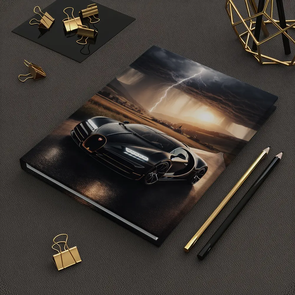 Bugatti La Voiture Noire Thunderstorm Road – Notebooks