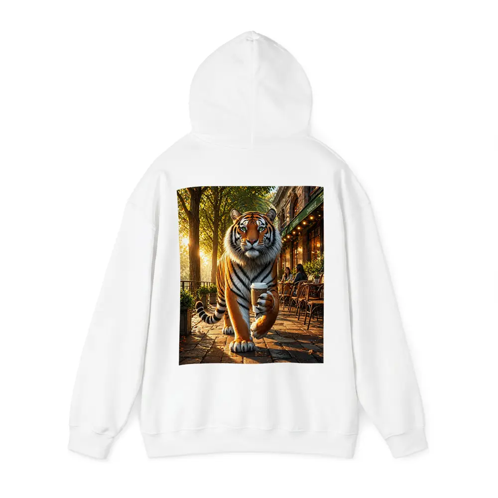 Tiger Holding Coffee Cup Cafe Street – Hoodies