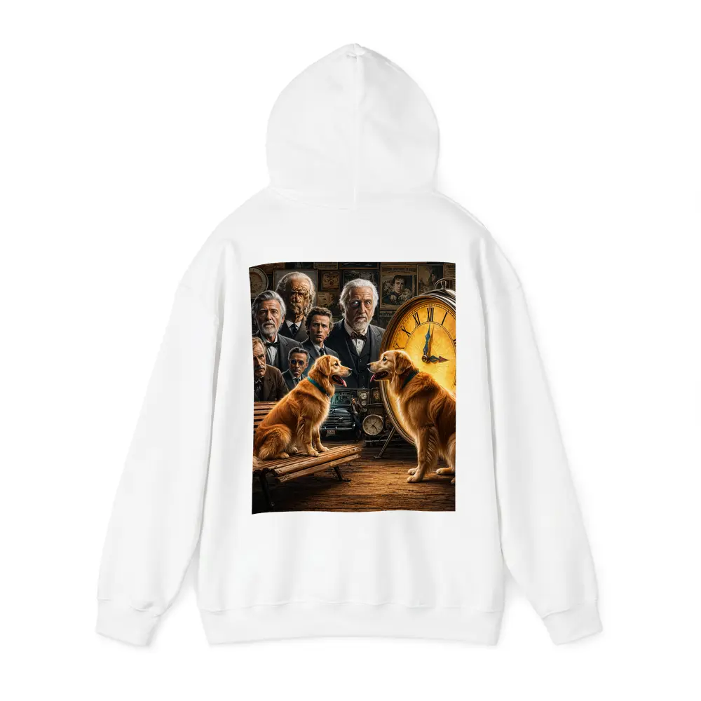 Golden Retrievers Men Vintage Clock Scene – Hoodies