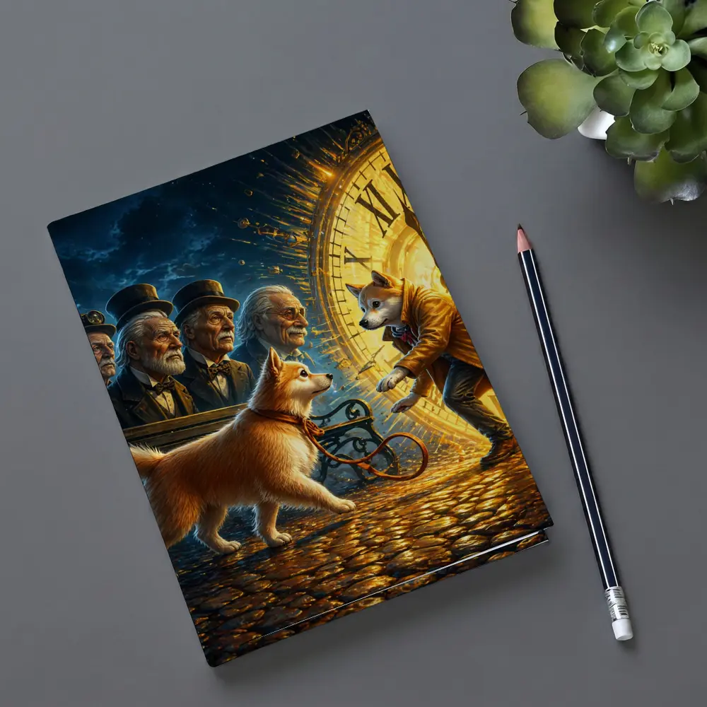 Shiba Inu Dog Giant Clock Fantasy Scene – Notebooks