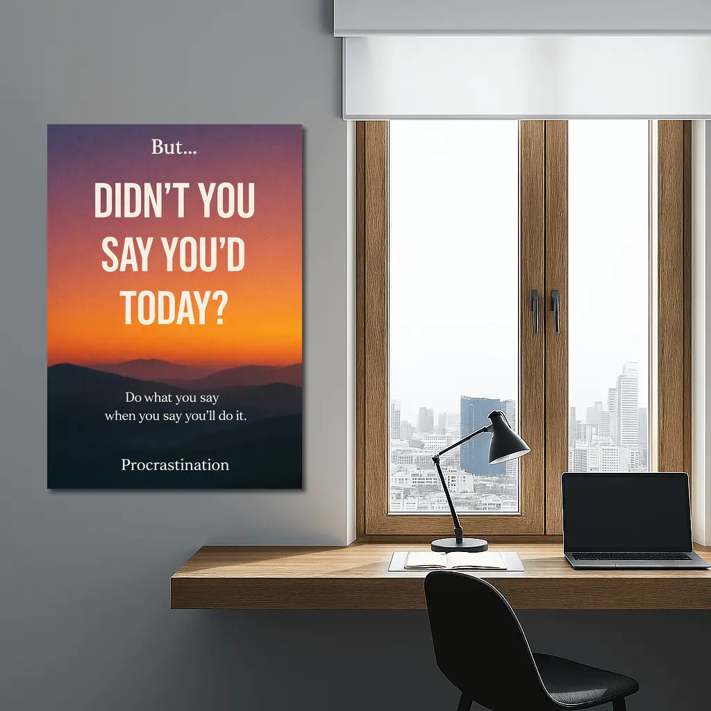 Didn't You Say Today Procrastination Quote – Wall Art