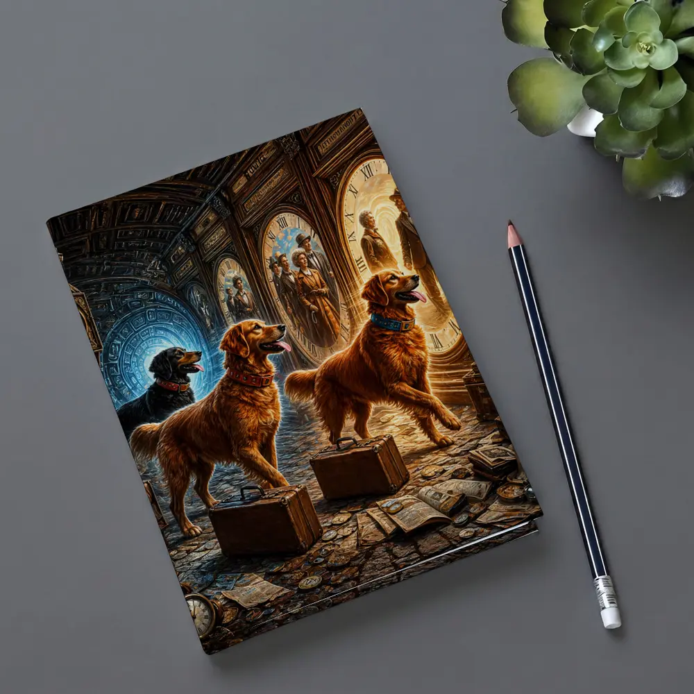 Golden Retrievers Time Travel Steampunk Adventure – Notebooks
