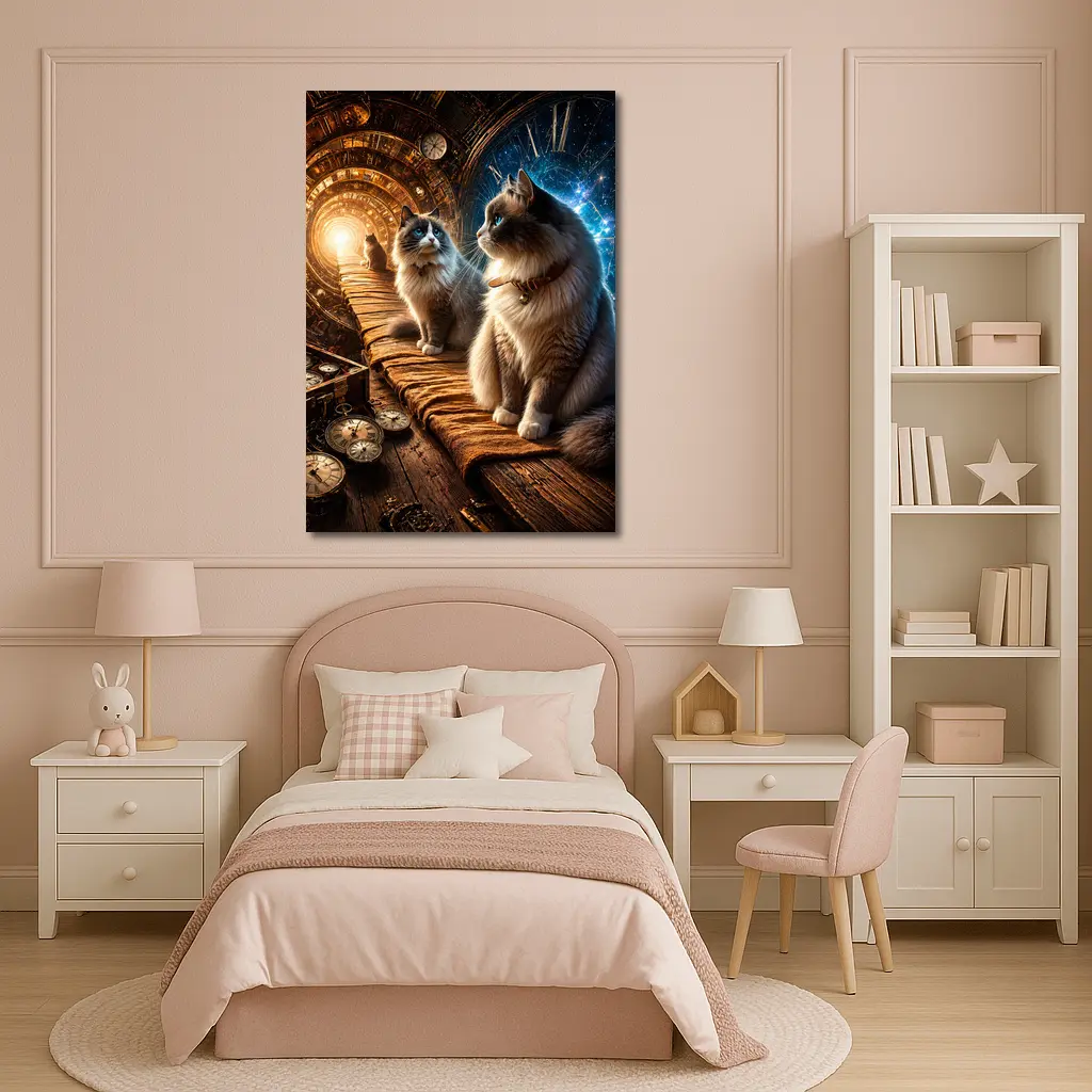 Ragdoll Cats Steampunk Space Time Portal – Wall Art