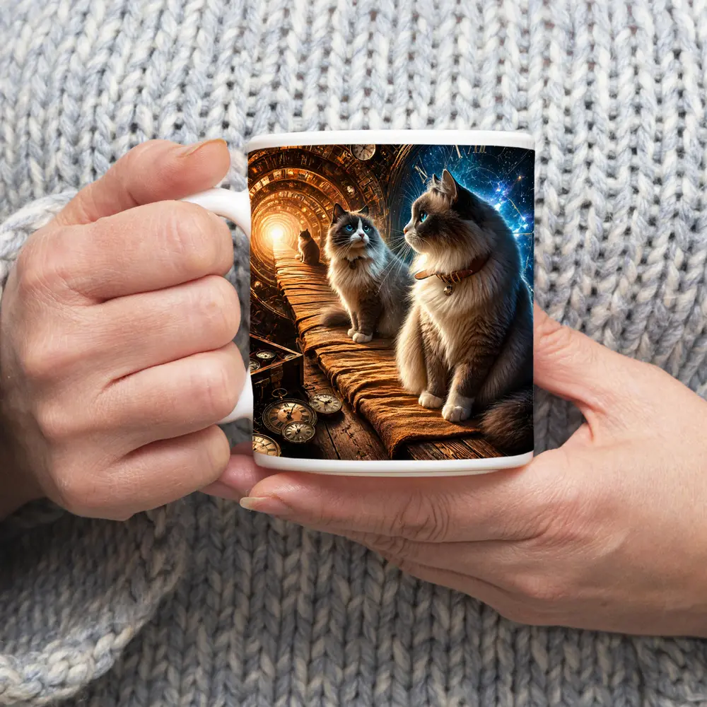 Ragdoll Cats Steampunk Space Time Portal – Mugs