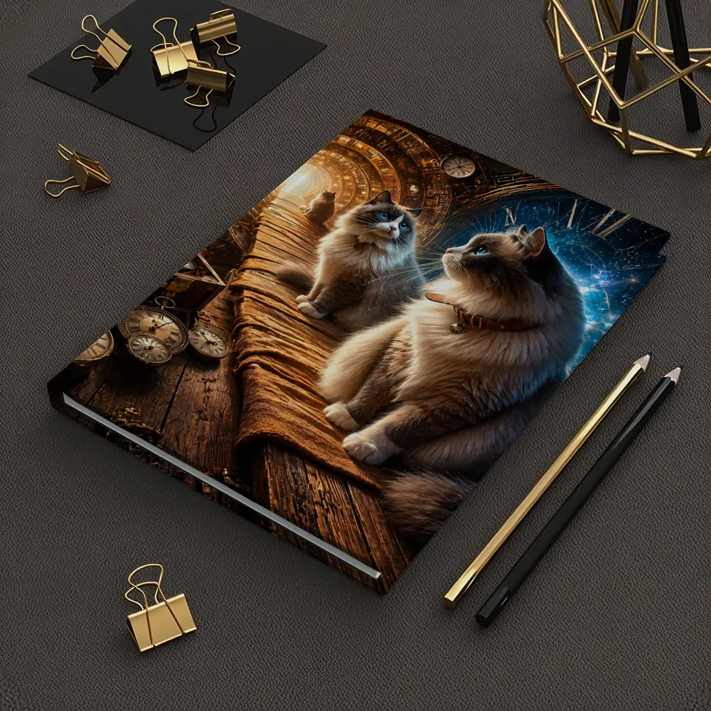 Ragdoll Cats Steampunk Space Time Portal – Notebooks