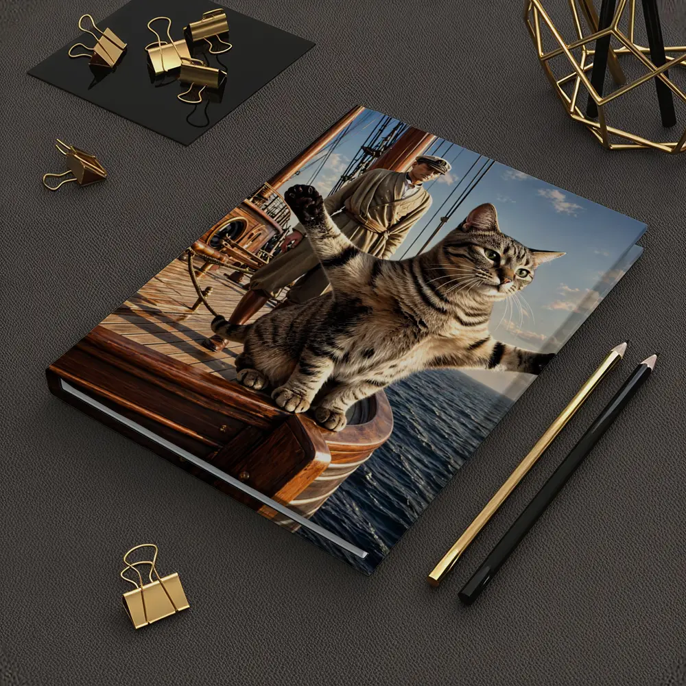 Tabby Cat Sailing Ship Ocean Adventure – Notebooks