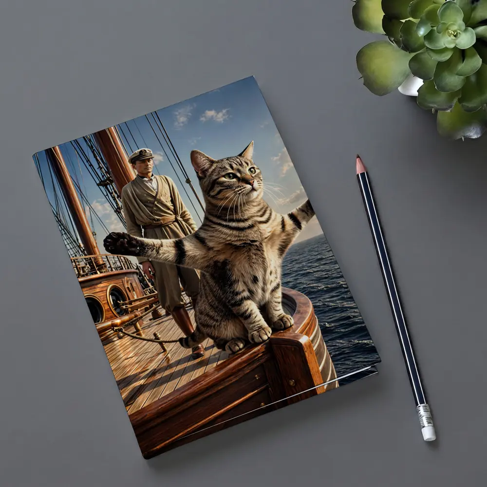 Tabby Cat Sailing Ship Ocean Adventure – Notebooks