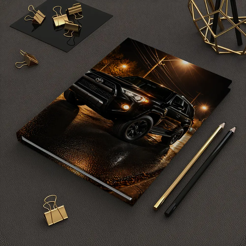 Toyota 4Runner Black SUV Rainy Night Street – Notebooks