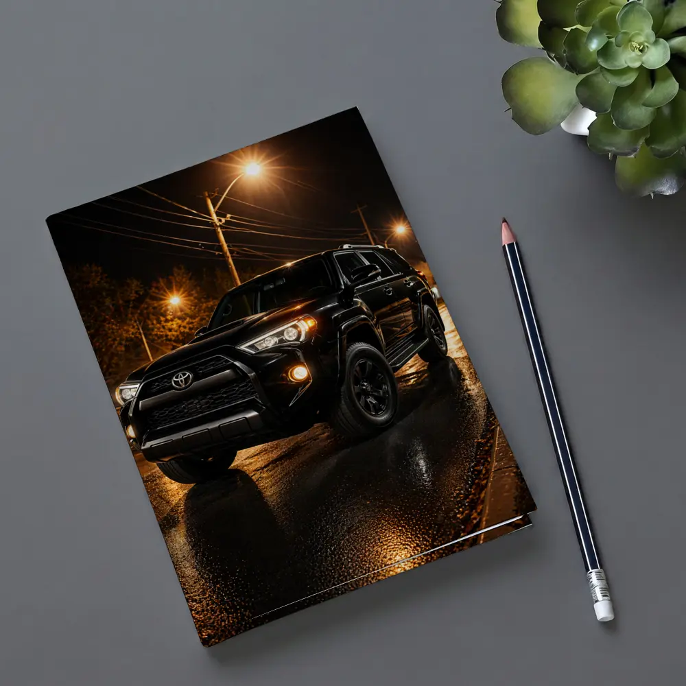Toyota 4Runner Black SUV Rainy Night Street – Notebooks