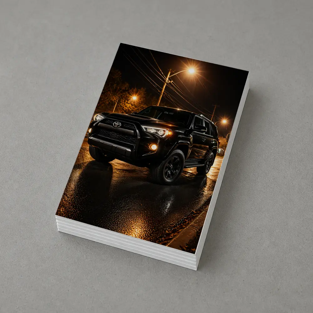 Toyota 4Runner Black SUV Rainy Night Street – Postcards
