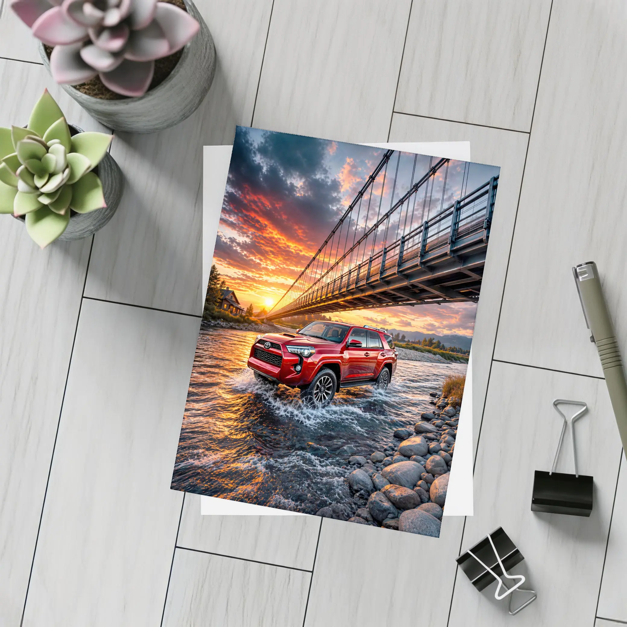 Toyota 4Runner Red River Crossing Sunset – Postcards