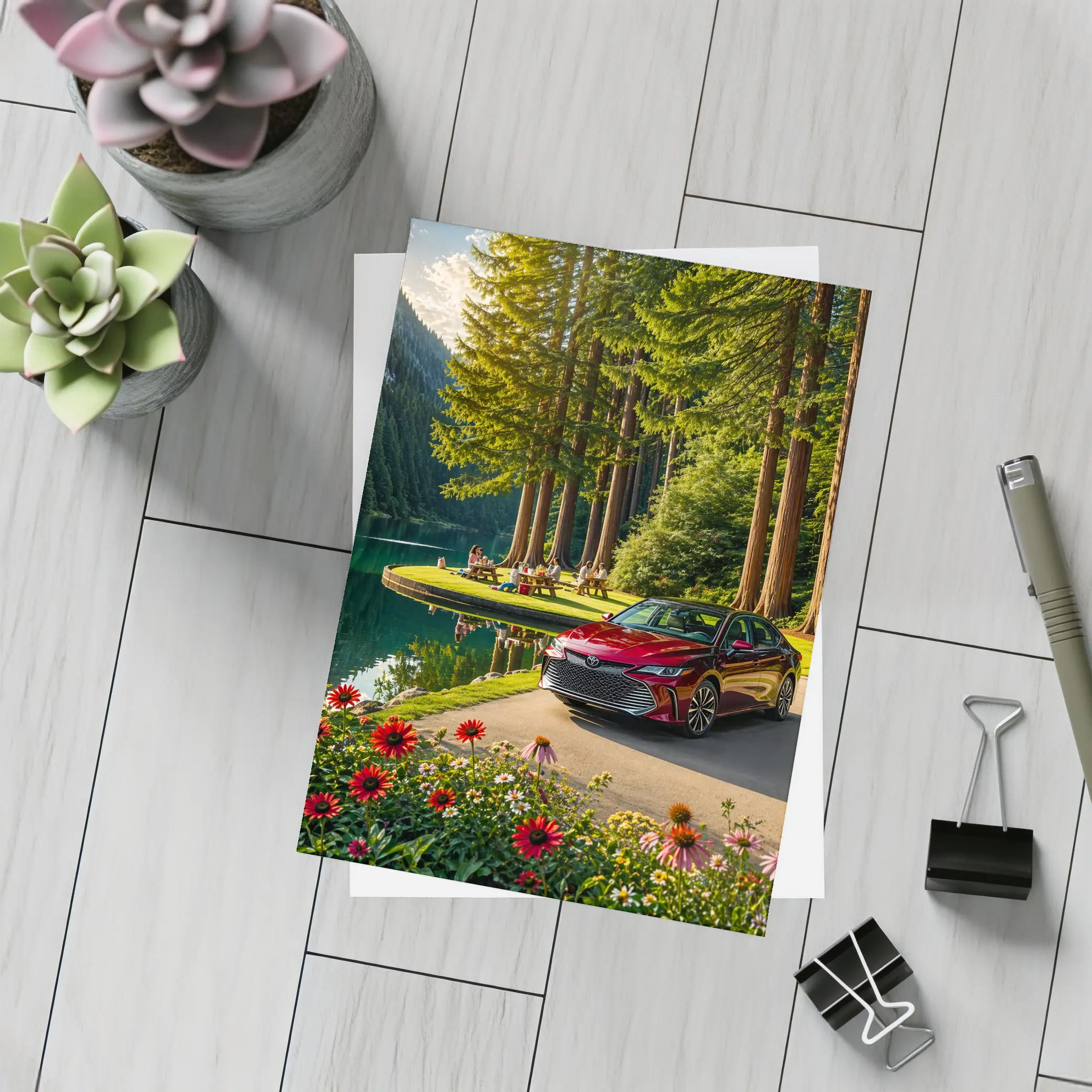 Toyota Avalon Red Sedan Forest Lake – Postcards