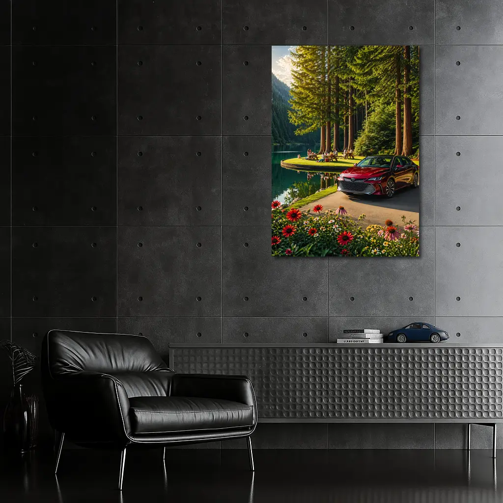 Toyota Avalon Red Sedan Forest Lake – Wall Art