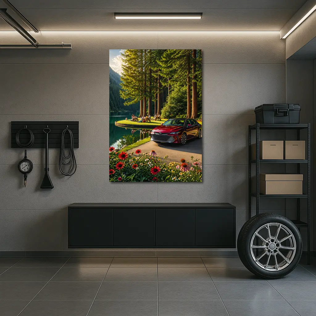 Toyota Avalon Red Sedan Forest Lake – Wall Art
