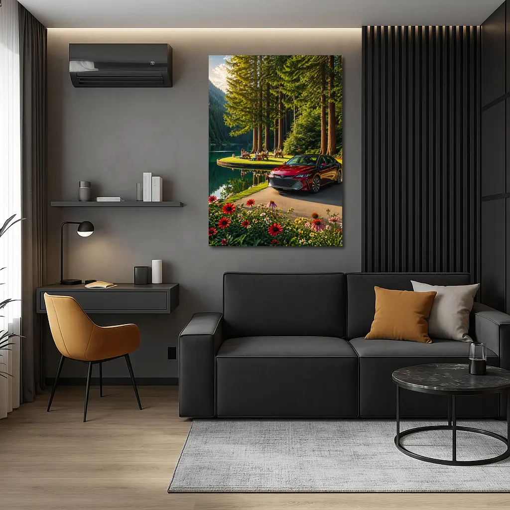 Toyota Avalon Red Sedan Forest Lake – Wall Art