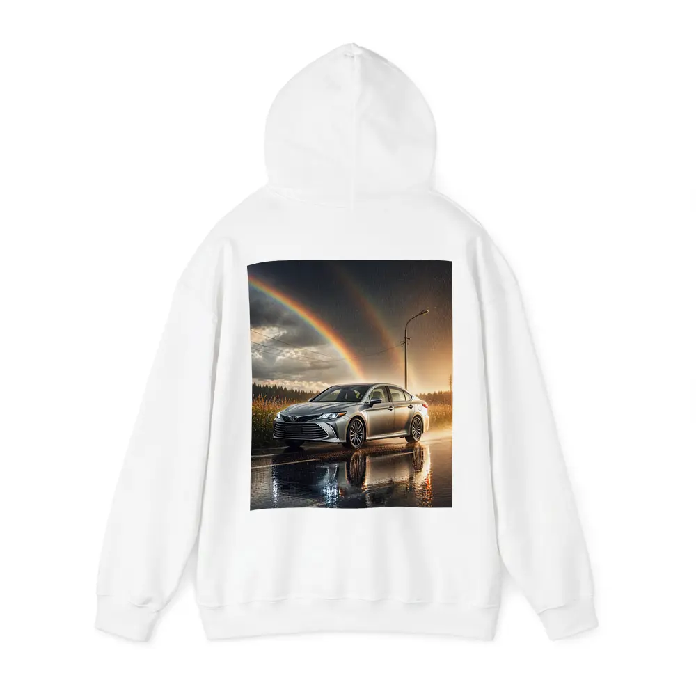 Toyota Avalon Silver Sedan Rainy Rainbow Road – Hoodies