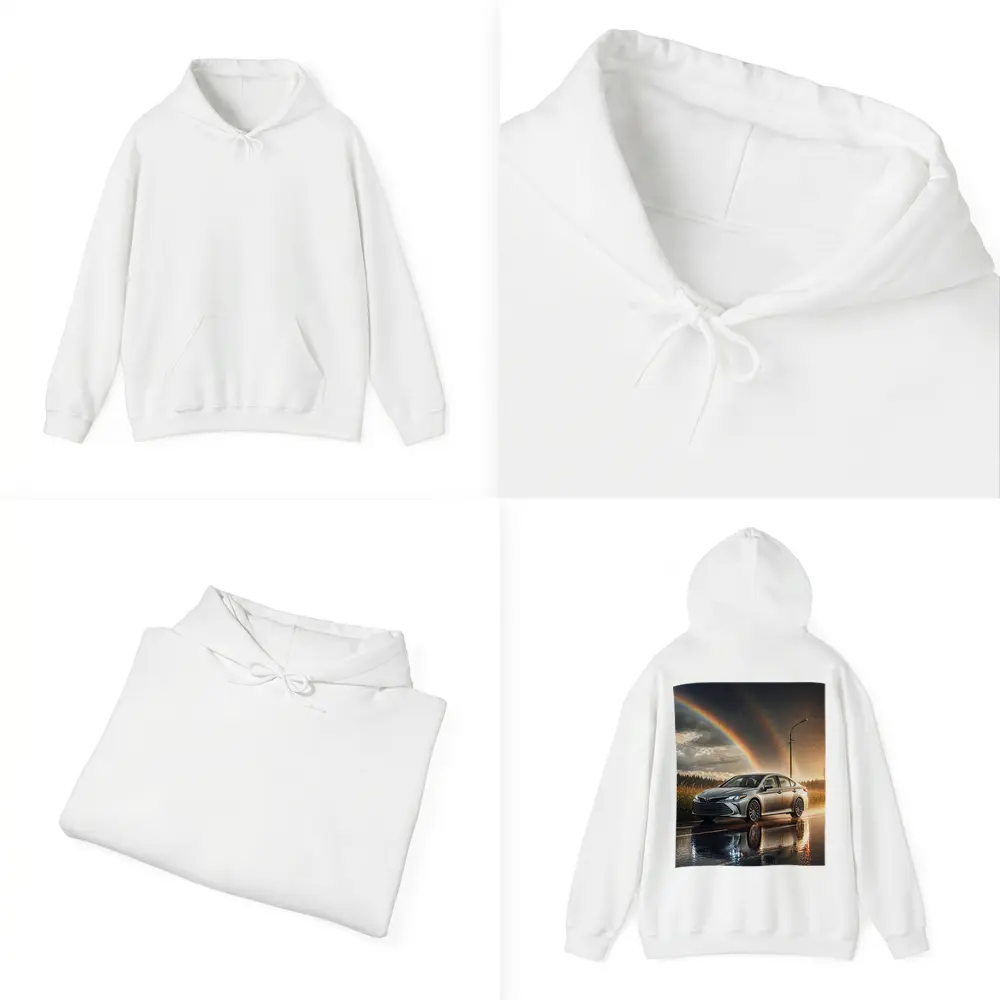 Toyota Avalon Silver Sedan Rainy Rainbow Road – Hoodies