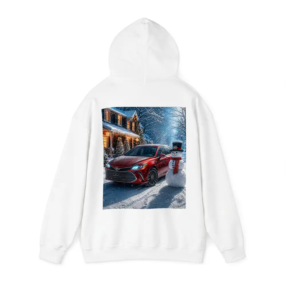 Toyota Avalon Red Sedan Winter Snow Scene – Hoodies