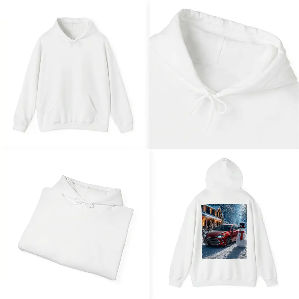 Toyota Avalon Red Sedan Winter Snow Scene – Hoodies
