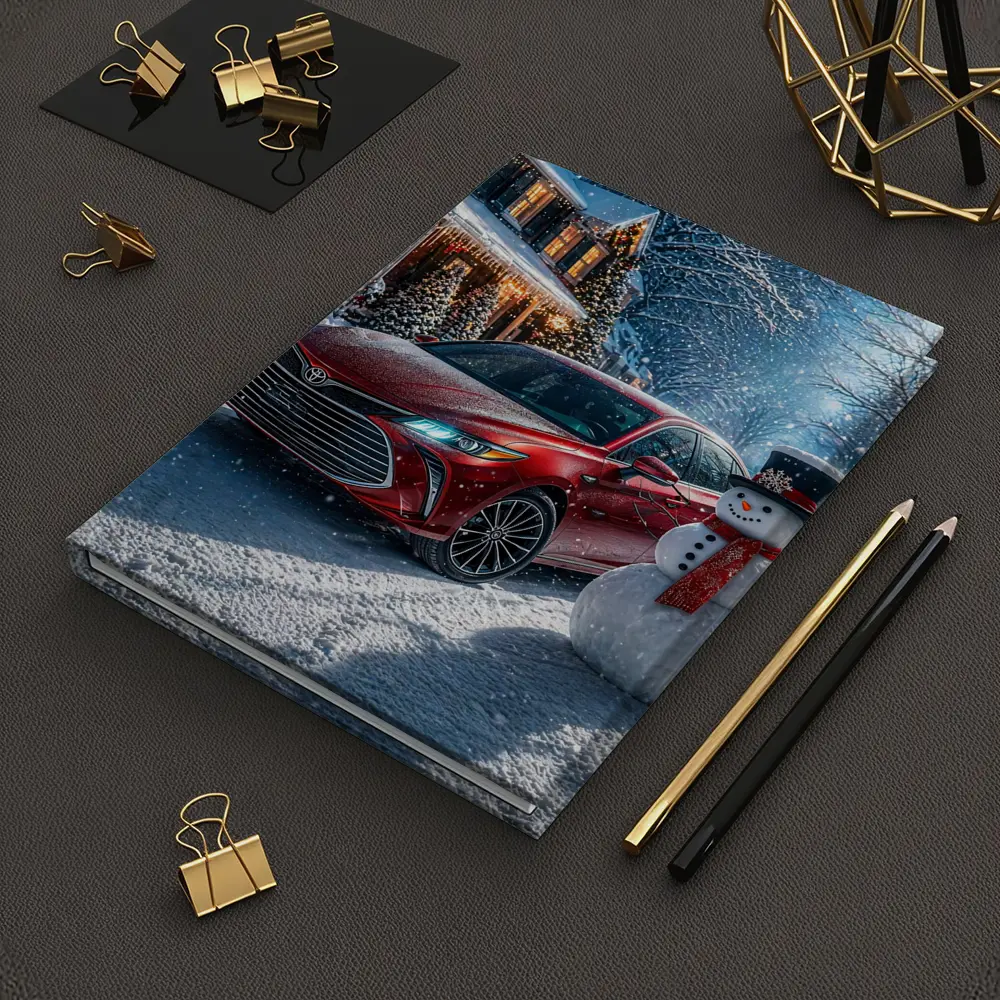Toyota Avalon Red Sedan Winter Snow Scene – Notebooks