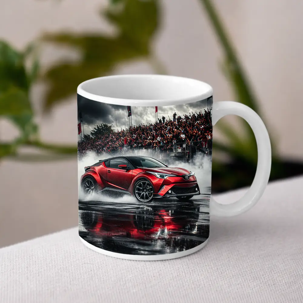 Toyota C-HR Red Drifting Wet Track Crowd – Mugs