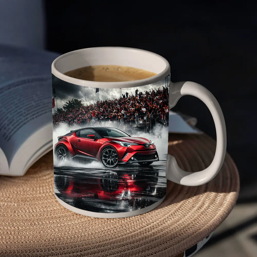 Toyota C-HR Red Drifting Wet Track Crowd – Mugs