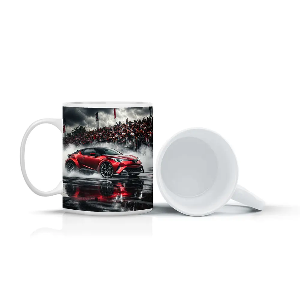 Toyota C-HR Red Drifting Wet Track Crowd – Mugs