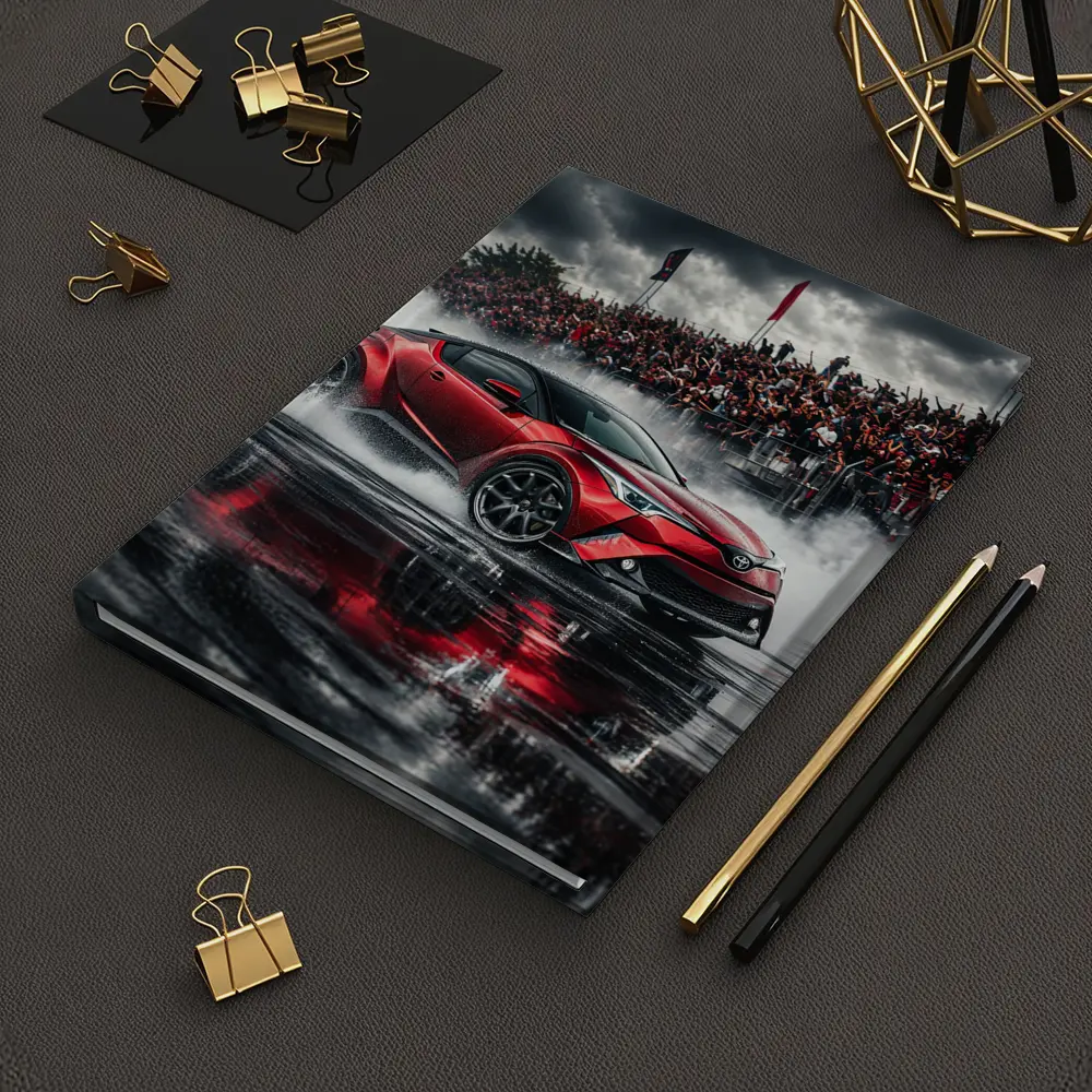 Toyota C-HR Red Drifting Wet Track Crowd – Notebooks