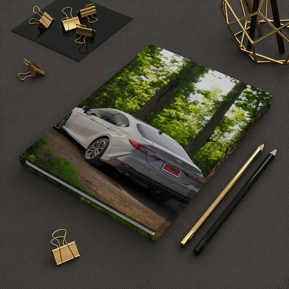 Toyota Camry Silver Sedan Forest Path – Notebooks