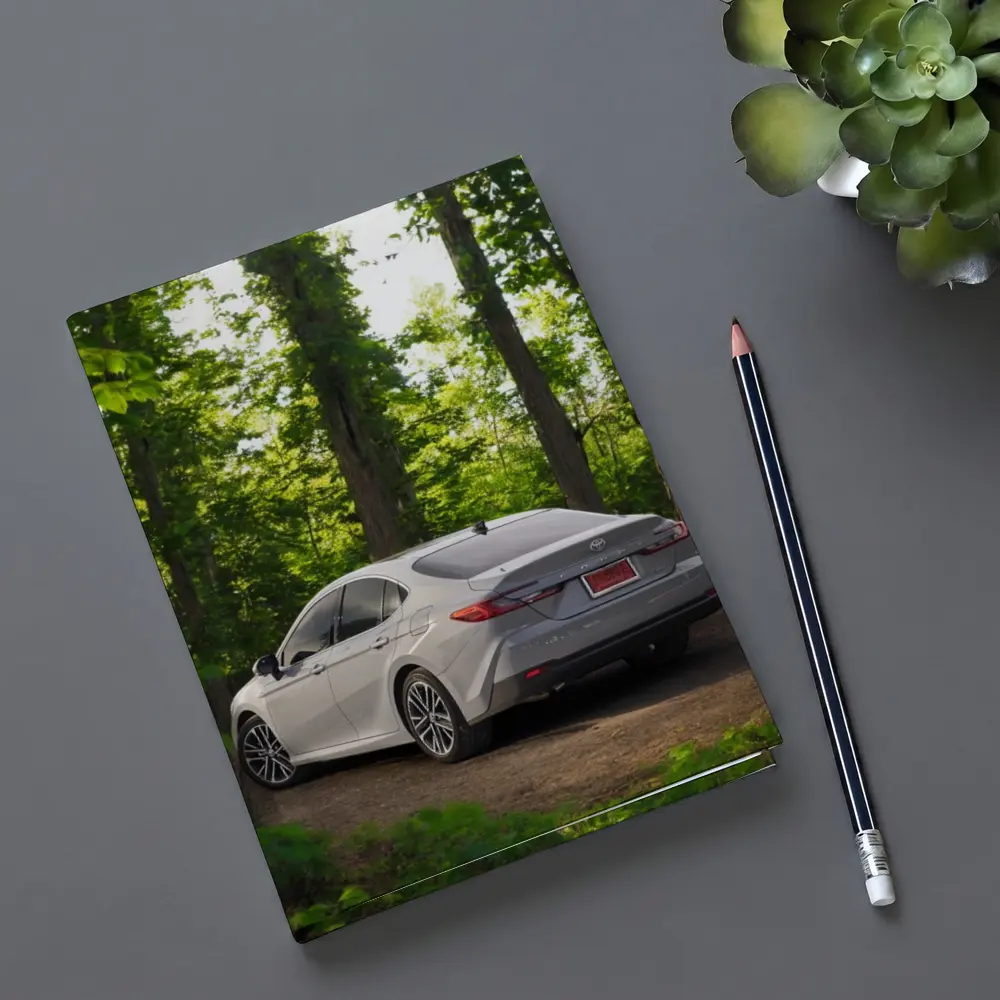 Toyota Camry Silver Sedan Forest Path – Notebooks