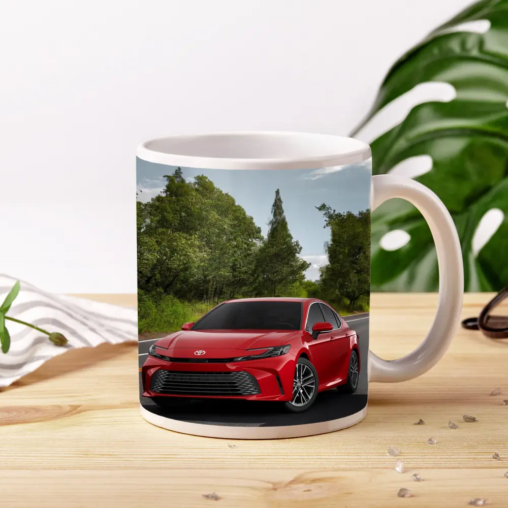 Toyota Camry Red Sedan On Open Road – Mugs