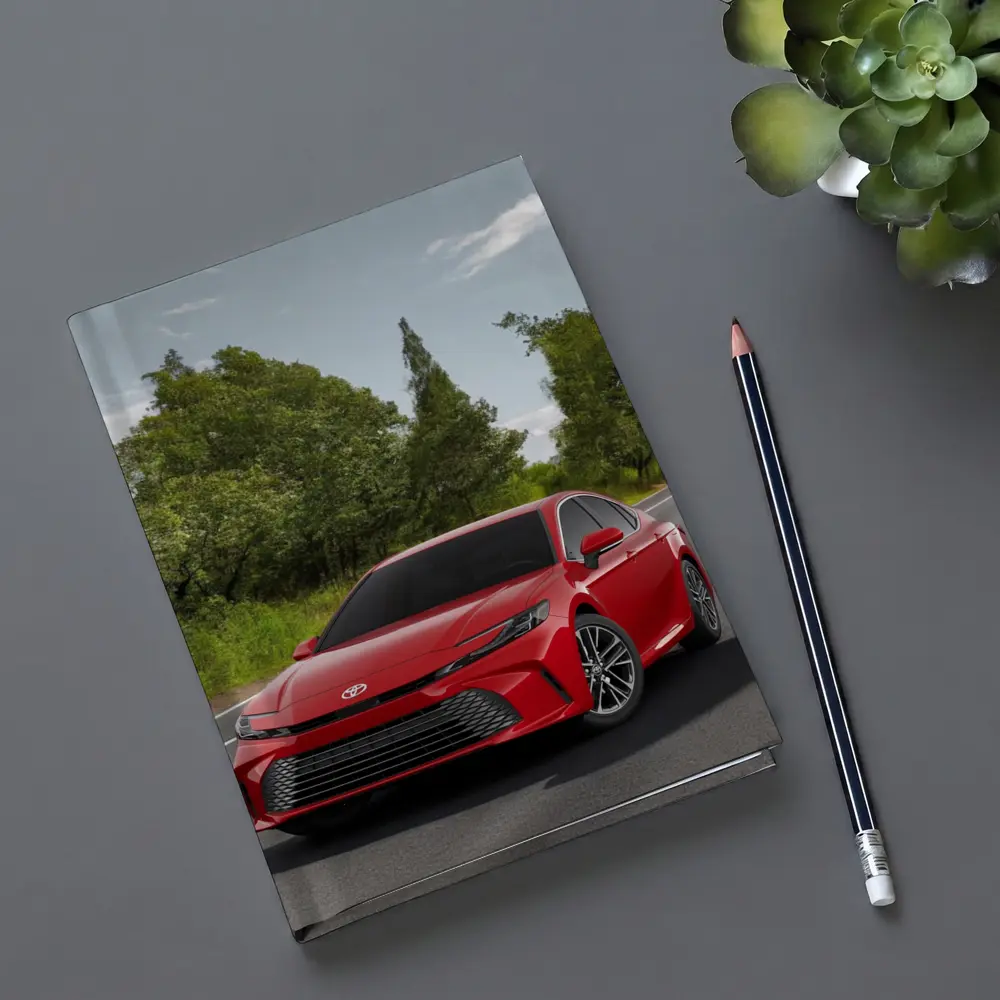 Toyota Camry Red Sedan On Open Road – Notebooks