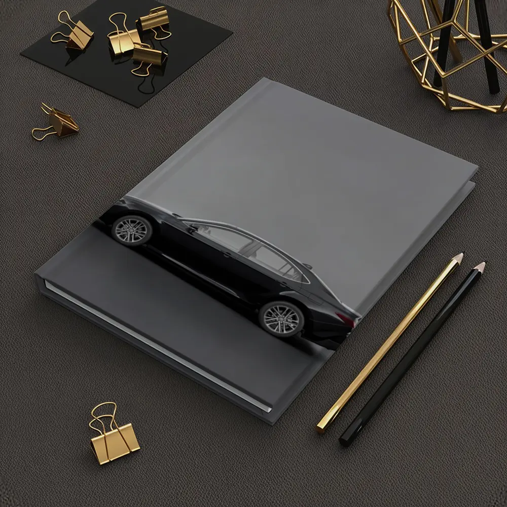 Toyota Camry Black Sedan Gray Studio Background – Notebooks