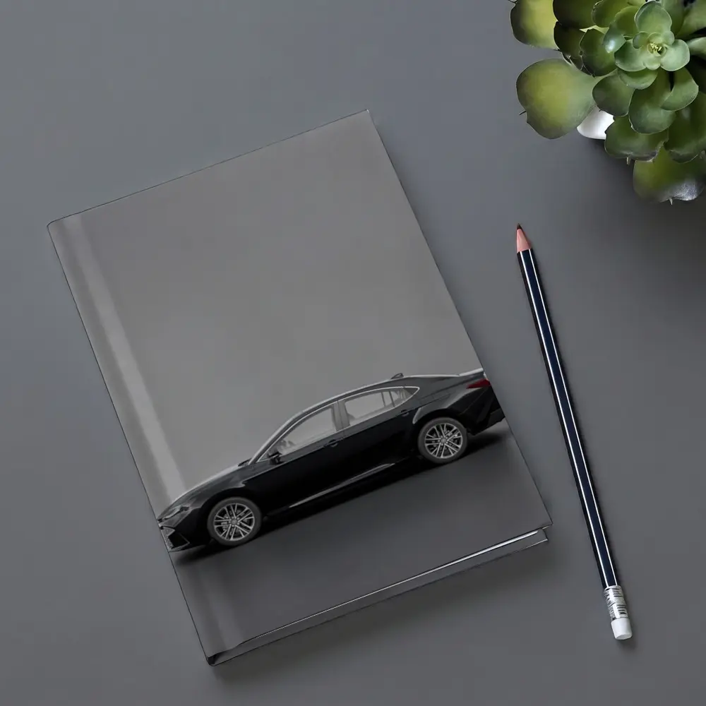 Toyota Camry Black Sedan Gray Studio Background – Notebooks