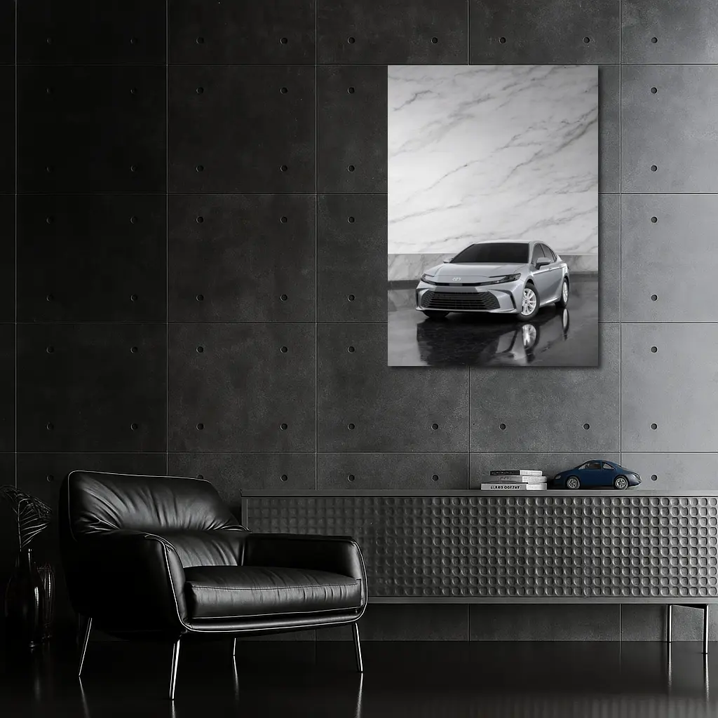 Toyota Camry Silver Sedan Marble Wall – Wall Art