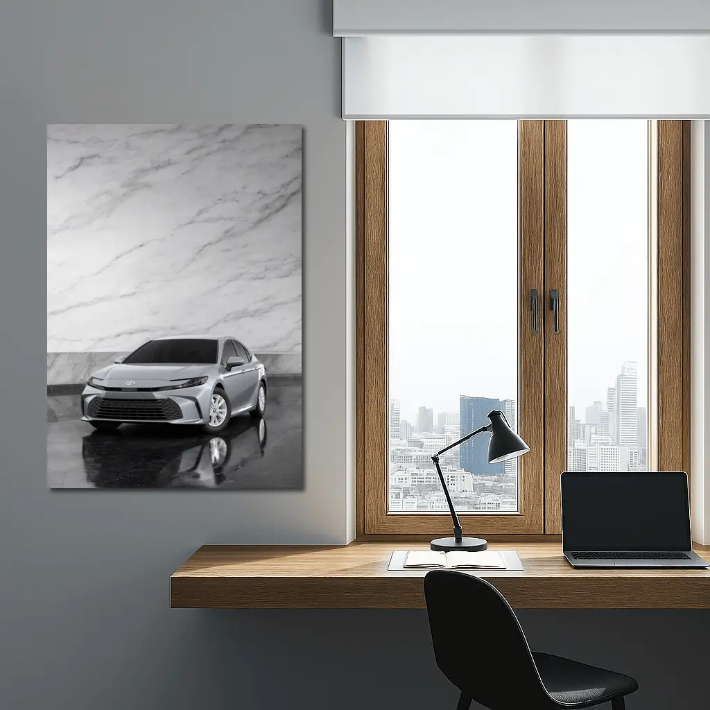 Toyota Camry Silver Sedan Marble Wall – Wall Art