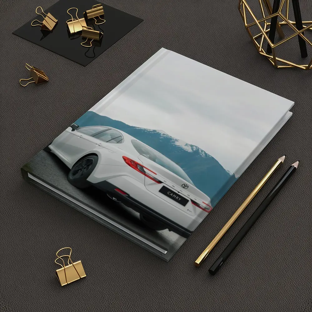 Toyota Camry White Sedan Mountain Road – Notebooks