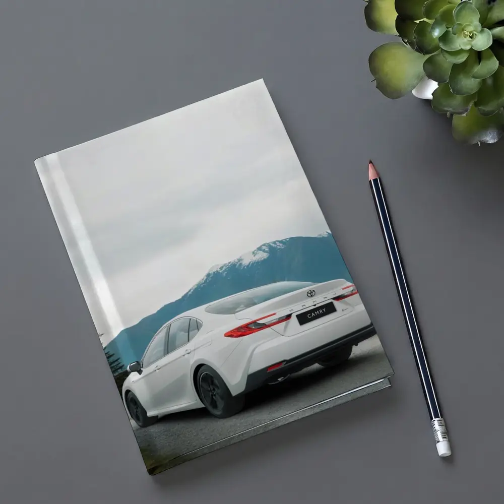 Toyota Camry White Sedan Mountain Road – Notebooks