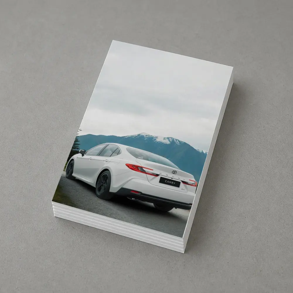 Toyota Camry White Sedan Mountain Road – Postcards