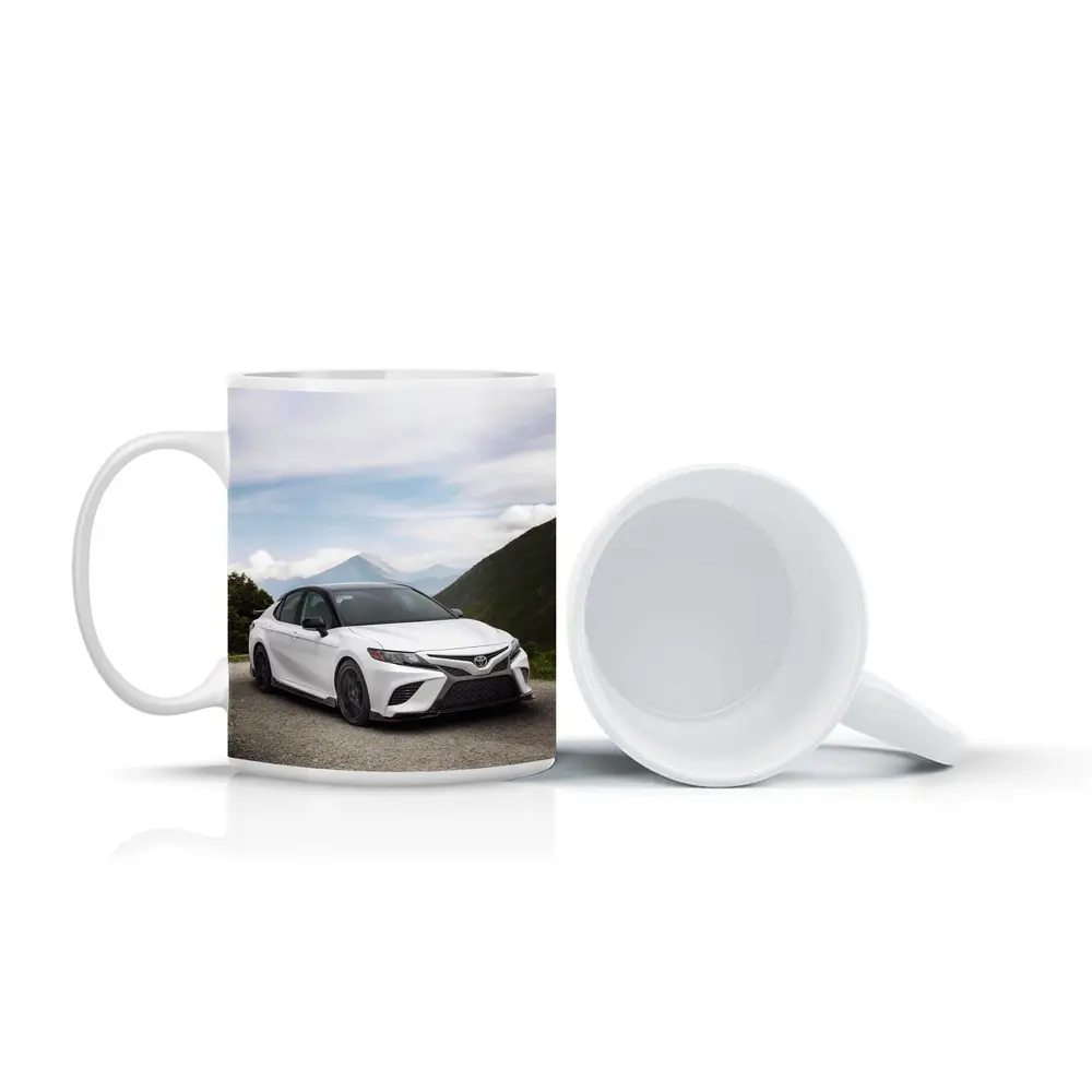 Toyota Camry White Mountain Road Scene – Mugs