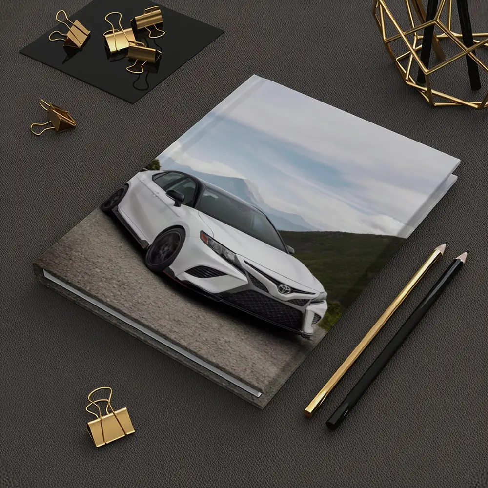 Toyota Camry White Mountain Road Scene – Notebooks
