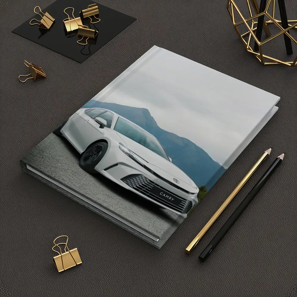 Toyota Camry White Sedan Mountain Road – Notebooks