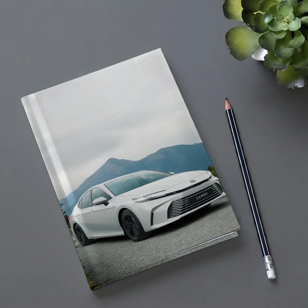 Toyota Camry White Sedan Mountain Road – Notebooks
