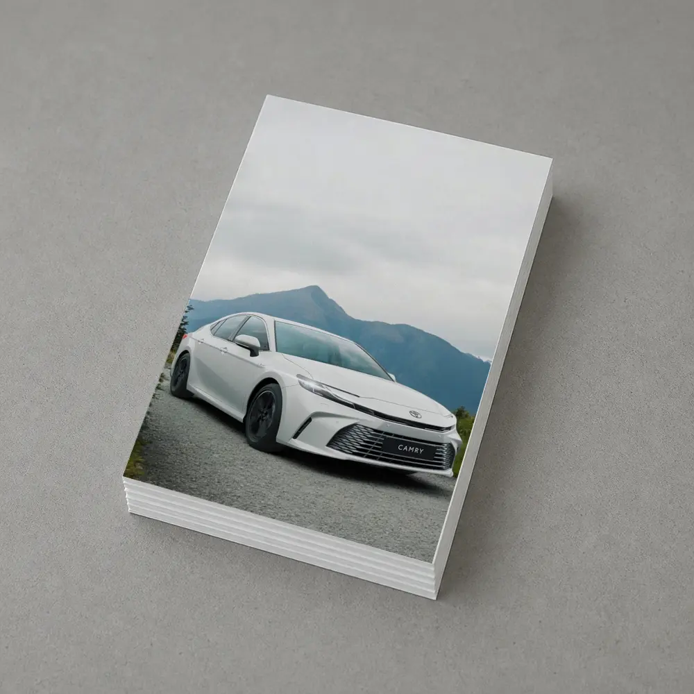 Toyota Camry White Sedan Mountain Road – Postcards