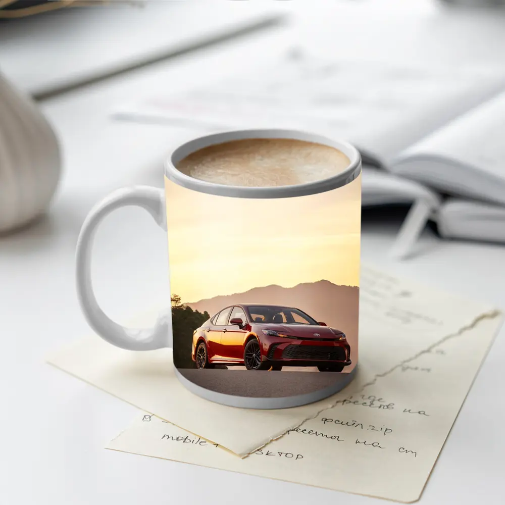 Toyota Camry Red Sunset Mountain Road – Mugs