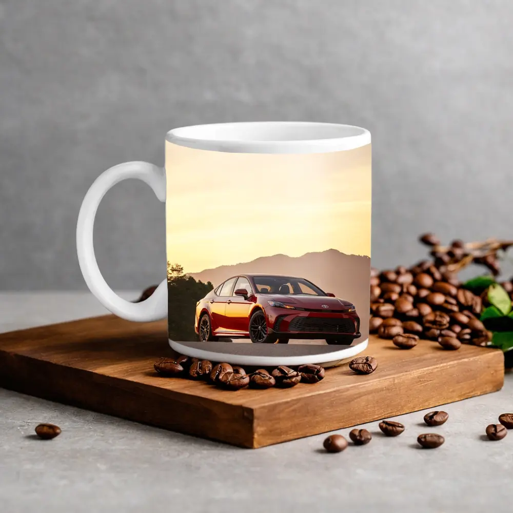 Toyota Camry Red Sunset Mountain Road – Mugs