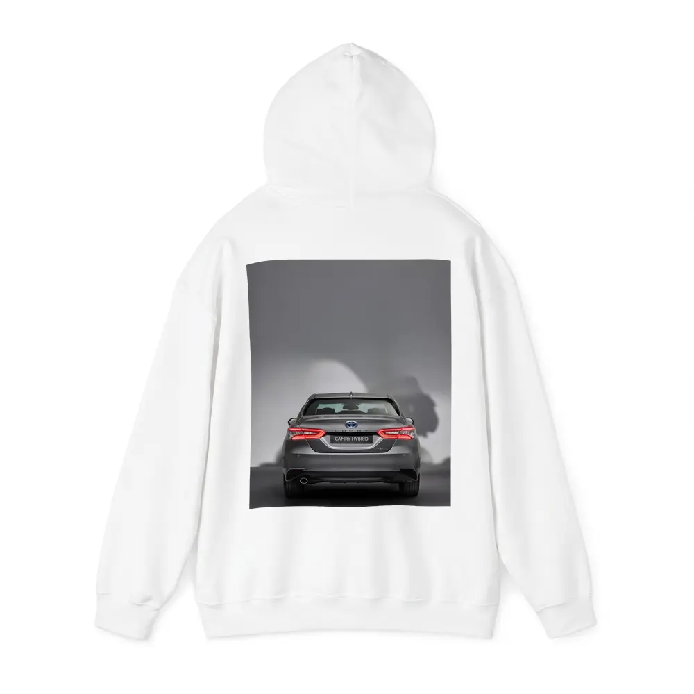 Toyota Camry Hybrid Rear View Gray Background – Hoodies