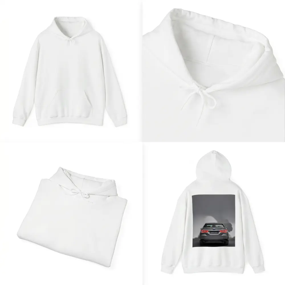 Toyota Camry Hybrid Rear View Gray Background – Hoodies