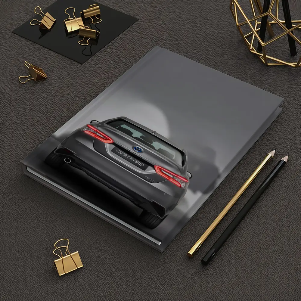 Toyota Camry Hybrid Rear View Gray Background – Notebooks